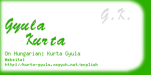 gyula kurta business card